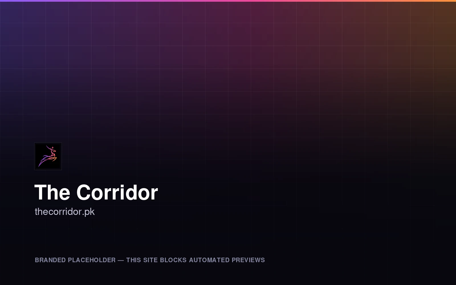 Branded Virgo placeholder for The Corridor — the live site blocks automated screenshot capture